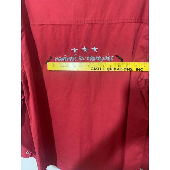 Marithe' Francois Girbaud Button up Long SL Military Inspired Mens Shirt XL - Picture 9 of 16